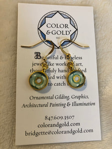 Color & Gold Silver Sage Earrings