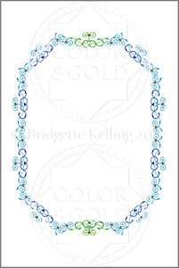 4"x6" Blue & Green Vines Border - Color & Gold LLC © Bridgette Kelling