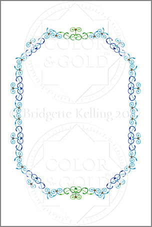 4"x6" Blue & Green Vines Border - Color & Gold LLC © Bridgette Kelling