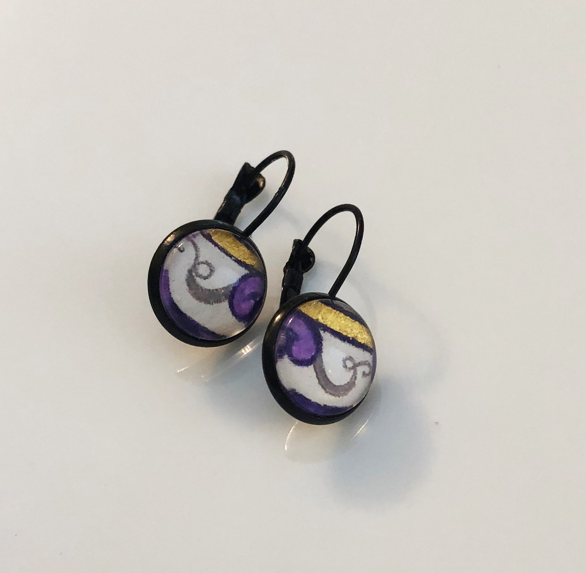 Color & Gold L. B. Purple Ring Earrings