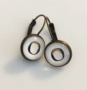 Color & Gold Sweet Vines Earrings antique bronze colored bezel