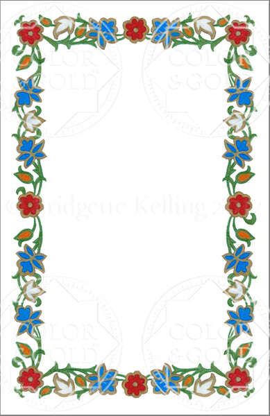 5.5"x8.5" Enamel Wreath Border - Color & Gold LLC © Bridgette Kelling