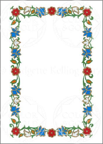 5"x7" Enamel Wreath Border - Color & Gold LLC © Bridgette Kelling