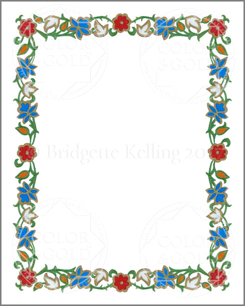 8"x10" Enamel Wreath Border - Color & Gold LLC © Bridgette Kelling