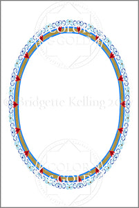 4"x6" Heart Oval Border - Color & Gold LLC © Bridgette Kelling