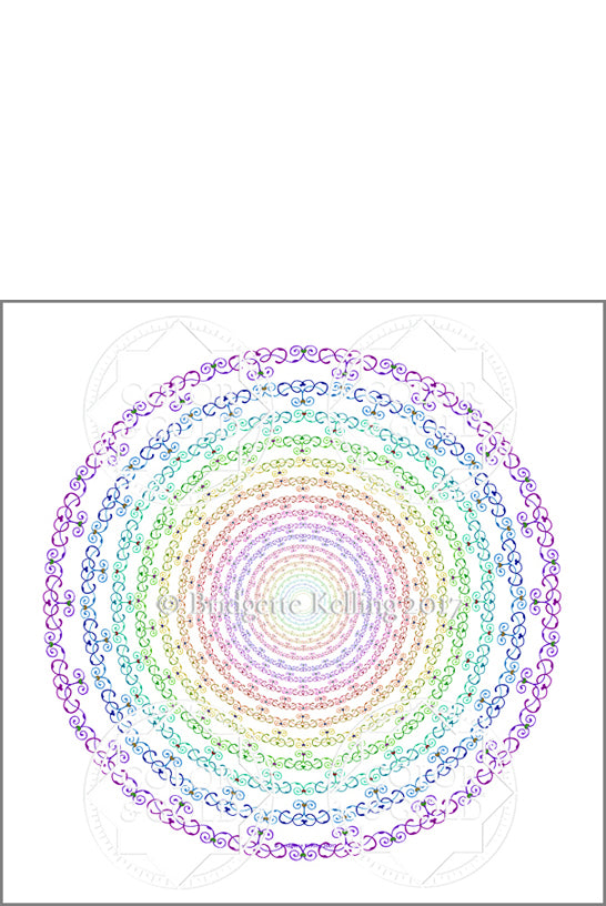 9"x9" Rainbow Circle Ornament - Color & Gold LLC © Bridgette Kelling
