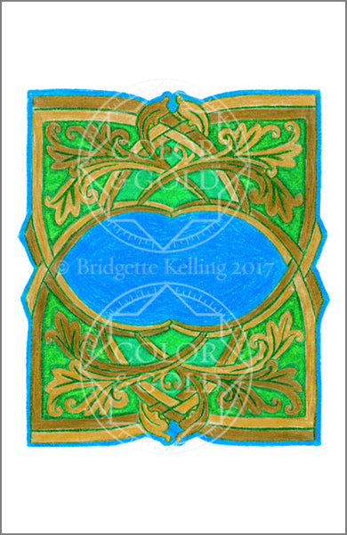 5.5"x8.5" Woven Grass Border - Color & Gold LLC © Bridgette Kelling