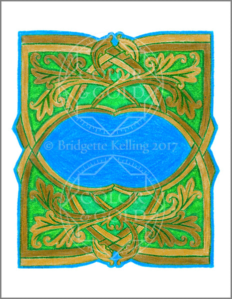 8.5"x11" Woven Grass Border - Color & Gold LLC © Bridgette Kelling